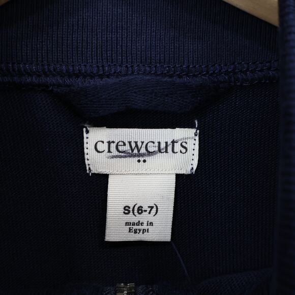 NWT J.Crew Crewcuts Boys' Sueded Half Zip Popover Sweatshirt Navy Blue S (6-7) - Picture 6 of 9
